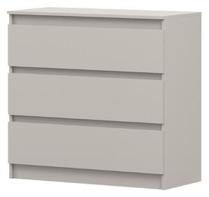 Komoda SOLO 3S II, ložnice, příborník 90 cm, barva kašmír/kašmír, tři zásuvky, bez úchytek