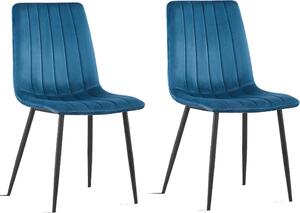 Jídelní židle Stozy Velvet Amya Blue - 2 kusy