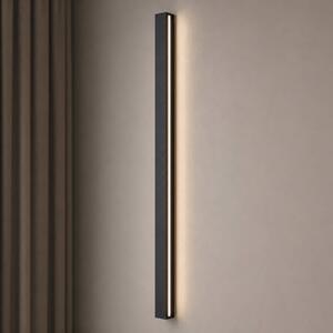 Lucande LED nástěnné světlo Kinsley, 90 cm, černé, stmívatelné,, stmívatelný, Černá, Obývací pokoj / jídelna, kov, Moderní