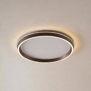 Lucande LED stropní svítidlo Rylan, hnědé, Ø 62 cm, stmívatelné,, stmívatelný, Hnědá / rez, Obývací pokoj / jídelna, kov, Moderní