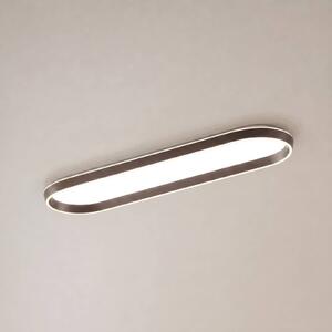 Lucande LED stropní svítidlo Rylan, 112 cm, hnědé, stmívatelné,, stmívatelný, Hnědá / rez, Obývací pokoj / jídelna, kov, Moderní
