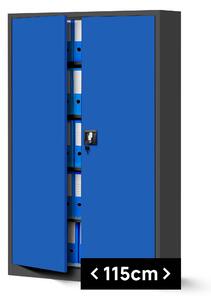 JAN NOWAK Plechová skříň model JAN II 1150x1850x400, antracitovo-modrá