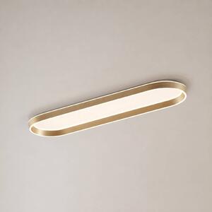 Lucande LED stropní svítidlo Rylan, 112 cm, mosaz, stmívatelné,, stmívatelný, Mosaz / zlato, Obývací pokoj / jídelna, kov, Moderní