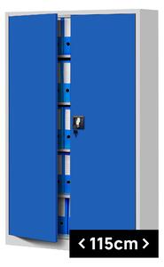 JAN NOWAK Plechová skříň model JAN II 1150x1850x400, šedo-modrá