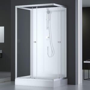 Kompletní sprcha MARWELL Kompletní sprcha White Dream 80 x 110 x 200 cm - Kompletní sada včetně sprchové vaničky a baterie - oboustranná instalace