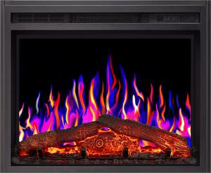 ArtiFlame Elektrický krb AF24 Multicolour Elektrický vestavný krb s topením 900/1800 W realistický 3D efekt plamene LED osvětlení Časovač Černá barva