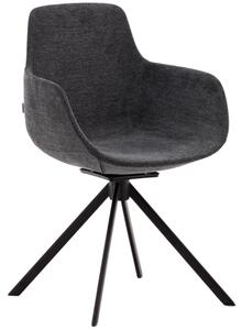 Tmavě šedá čalouněná otočná konferenční židle Kave Home Tissiana II