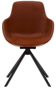 Hnědá koženková otočná konferenční židle Kave Home Tissiana II