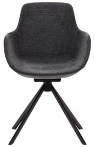Tmavě šedá čalouněná otočná konferenční židle Kave Home Tissiana II
