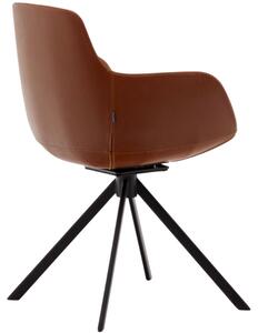 Hnědá koženková otočná konferenční židle Kave Home Tissiana II