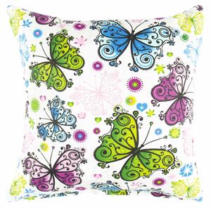 Bavlněný povlak na polštář Motýl barevný Velikost: 70 x 90
