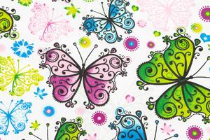 Bavlněný povlak na polštář Motýl barevný Velikost: 70 x 90