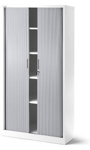 JAN NOWAK Plechová skříň se žaluziovými dveřmi model DAMIAN 900x1850x450, bílo-šedá
