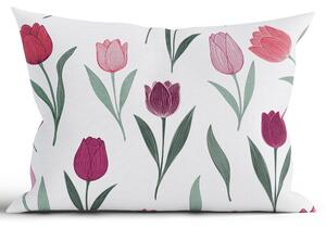 MK Lůžkoviny Bavlněný povlak na polštář Renforcé 40 x 60 cm - Květy tulipánů fialové