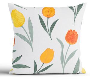 MK Lůžkoviny Bavlněný povlak na polštář Renforcé 40 x 40 cm - Květy tulipánů oranžové