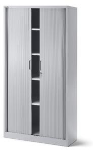 JAN NOWAK Plechová skříň se žaluziovými dveřmi model DAMIAN 900x1850x450, šedá