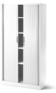 JAN NOWAK Plechová skříň se žaluziovými dveřmi model DAMIAN 900x1850x450, bílá