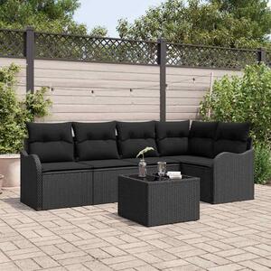 Sada zahradních pohovek 6 ks Černá polyratan 3354382