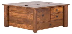 Masivní konferenční stolek Merlin III z palisandru, lakovaný, hnědý – 95×95×45 cm