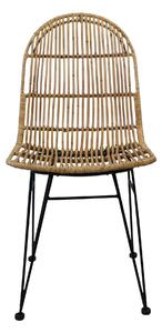 Lycce Rattanstuhl VIVI Proutěná židle Pletená židle Moderní design Jídelna Kuchyně Bistro Balkon Terasa Světle hnědá, barva: světle hnědá