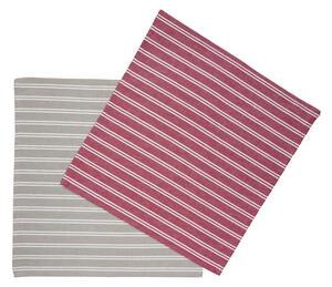 Ubrousek RIVA pruhy béžová / červená 45 x 45 cm