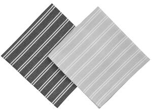 Ubrousek RIVA pruhy černá / šedá 45 x 45 cm