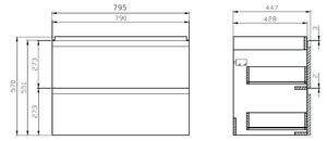 Cersanit Moduo skříňka 79.5x44.7x57 cm závěsná pod umyvadlo bílá S590-008-ECO