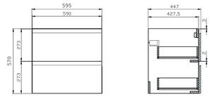 Cersanit Moduo skříňka 59.5x44.7x57 cm závěsná pod umyvadlo bílá S929-010