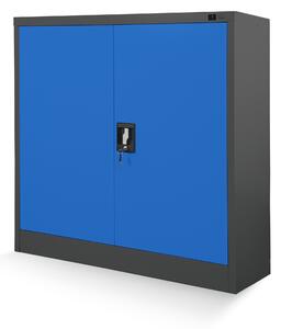 JAN NOWAK Plechová skřínka s policemi model BEATA 900x930x400, antracitovo-modrá