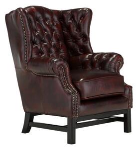 Masivní křeslo Chesterfield Kingsfield z pravé kůže, hnědé – 89×79×104 cm