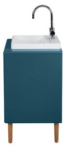 Závěsná skříňka s umyvadlem bez baterie v petrolejové barvě 80x62 cm Color Bath – Tom Tailor