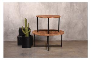 Černý konferenční stolek s deskou z mangového dřeva LABEL51 Dex, ⌀ 60 cm