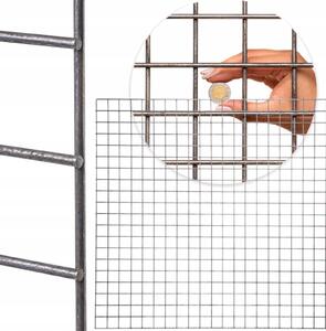 Plot z pletiva – plot z opletených drátů – ocelová mříž – rozměry 1000x1000 mm – velikost očka 50x50 mm – průměr drátu 3 mm – hmotnost 2,2 kg