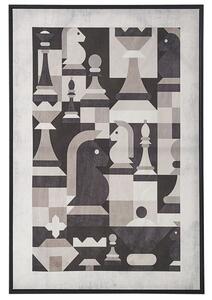 Zarámovaný obraz na plátně šachy 63 x 93 šedý BANDO