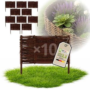 Floranica 10 kusů Vrbový plot 40 cm x 50 cm – Zahradní plot z vrbového proutí Palisáda Přírodní oplocení Ohraničení záhonu