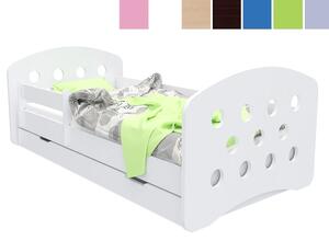 Dětská postel se šuplíkem 140x70 cm s výřezem KOLEČKA + matrace ZDARMA!