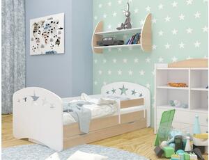 Dětská postel se šuplíkem 200x90 cm s výřezem HVĚZDIČKY + matrace ZDARMA!