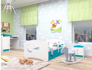 Dětská postel se šuplíkem 200x90 cm s výřezem NOČNÍ OBLOHA + matrace ZDARMA!