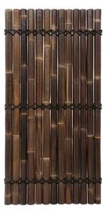 Panel z půlkruhových bambusových tyčí tmavohnědé barvy 90 x 150 cm (bambusový plot)