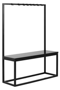 Černý věšák s černou lavicí CustomForm Next, šířka 120 cm
