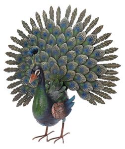 Zahradní kovová figurka Peacock, 63x65 cm, vícebarevná