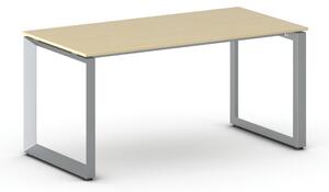 Kancelářský stůl PRIMO INSPIRE, šedostříbrná podnož, 1600 x 800 mm, bříza