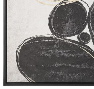Zarámovaný obraz na plátně abstraktní 63 x 93 cm černobílý LONIGO