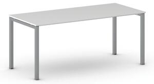 Stůl PRIMO SQUARE se šedostříbrnou podnoží 1800 x 800 x 750 mm, bílá