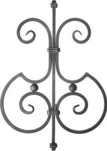 LogistSystem - Kované železo Ornament Kované železo 560x400mm - např. jako prvek pro okenní mříže - zábradlí - plot - bránu - rozety - mříže 13.032
