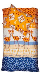 Povlečení KLASIK žirafy oranžovomodrá 140 x 200/70 x 90 cm
