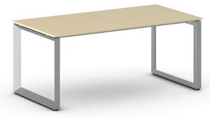 Kancelářský stůl PRIMO INSPIRE, 180x90 cm, šedostříbrná podnož, bříza