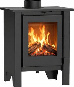 NEMAXX® H8 Ventilovaná krbová kamna na dřevo černá 7,6 kW (50–90 m²) – Ventilátor 2 stupně, třída A, Ø150 mm, vermikulit, keramické sklo