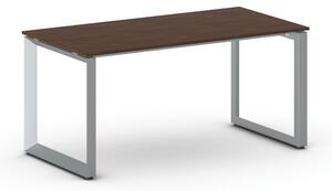 Kancelářský stůl PRIMO INSPIRE, 160x80 cm, šedostříbrná podnož, ořech
