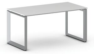 Kancelářský stůl PRIMO INSPIRE, 160x80 cm, šedostříbrná podnož, bílá